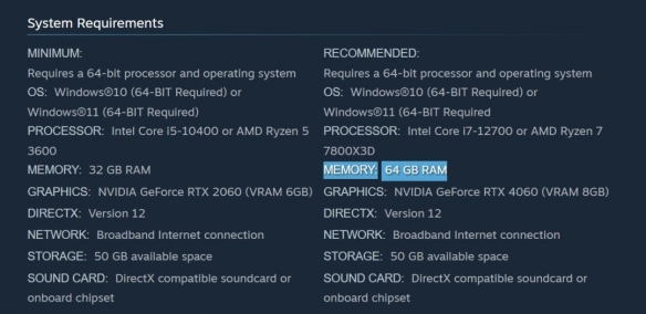 科幻新作《灰烬之城》PC配置引热议：内存推荐64GB！